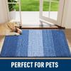 imageSmiry Dog Door Mat for Muddy Paws Absorbs Moisture and Dirt LowProfile Entryway Mat with NonSlip Backing Entry Indoor Outdoor Doormat for Inside Floor 30x20 Inches BlackNavy Blue