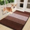 imageSmiry Dog Door Mat for Muddy Paws Absorbs Moisture and Dirt LowProfile Entryway Mat with NonSlip Backing Entry Indoor Outdoor Doormat for Inside Floor 30x20 Inches BlackBrown