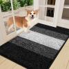 imageSmiry Dog Door Mat for Muddy Paws Absorbs Moisture and Dirt LowProfile Entryway Mat with NonSlip Backing Entry Indoor Outdoor Doormat for Inside Floor 30x20 Inches BlackBlack