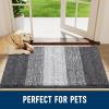 imageSmiry Dog Door Mat for Muddy Paws Absorbs Moisture and Dirt LowProfile Entryway Mat with NonSlip Backing Entry Indoor Outdoor Doormat for Inside Floor 30x20 Inches BlackGrey