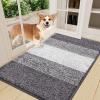 imageSmiry Dog Door Mat for Muddy Paws Absorbs Moisture and Dirt LowProfile Entryway Mat with NonSlip Backing Entry Indoor Outdoor Doormat for Inside Floor 30x20 Inches BlackLight Grey