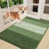 imageSmiry Dog Door Mat for Muddy Paws Absorbs Moisture and Dirt LowProfile Entryway Mat with NonSlip Backing Entry Indoor Outdoor Doormat for Inside Floor 30x20 Inches BlackGreen