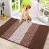 imageSmiry Dog Door Mat for Muddy Paws Absorbs Moisture and Dirt LowProfile Entryway Mat with NonSlip Backing Entry Indoor Outdoor Doormat for Inside Floor 30x20 Inches BlackBrown