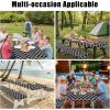 imageSmiry Picnic Table Cover with Bench Covers Waterproof Elastic Fitted Tablecloth for 6 Foot Tables Washable Polyester Tablecloths for Camping Indoor ampamp Outdoor Green Blue 30x72 Inch 3pc SetBlack