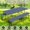 imageSmiry Picnic Table Cover with Bench Covers Waterproof Elastic Fitted Tablecloth for 6 Foot Tables Washable Polyester Tablecloths for Camping Indoor ampamp Outdoor Green Blue 30x72 Inch 3pc SetNavy