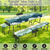 imageSmiry Picnic Table Cover with Bench Covers Waterproof Elastic Fitted Tablecloth for 6 Foot Tables Washable Polyester Tablecloths for Camping Indoor ampamp Outdoor Green Blue 30x72 Inch 3pc SetGreen Blue