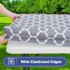 imageSmiry Picnic Table Cover with Bench Covers Waterproof Elastic Fitted Tablecloth for 6 Foot Tables Washable Polyester Tablecloths for Camping Indoor ampamp Outdoor Green Blue 30x72 Inch 3pc SetGrey