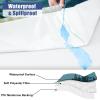 imageSmiry Picnic Table Cover with Bench Covers Waterproof Elastic Fitted Tablecloth for 6 Foot Tables Washable Polyester Tablecloths for Camping Indoor ampamp Outdoor Green Blue 30x72 Inch 3pc SetGreen Blue