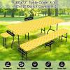imageSmiry Picnic Table Cover with Bench Covers Waterproof Elastic Fitted Tablecloth for 6 Foot Tables Washable Polyester Tablecloths for Camping Indoor ampamp Outdoor Green Blue 30x72 Inch 3pc SetYellow