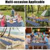 imageSmiry Picnic Table Cover with Bench Covers Waterproof Elastic Fitted Tablecloth for 6 Foot Tables Washable Polyester Tablecloths for Camping Indoor ampamp Outdoor Green Blue 30x72 Inch 3pc SetNavy