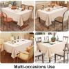 imageSmiry Rectangle Faux Linen Table Cloth Waterproof Burlap Fabric Tablecloth Washable Decorative Farmhouse Table Covers for Kitchen Dining Parties 52x70 Amber BronzeChampagne