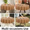 imageSmiry Rectangle Faux Linen Table Cloth Waterproof Burlap Fabric Tablecloth Washable Decorative Farmhouse Table Covers for Kitchen Dining Parties 52x70 Amber BronzeAmber Bronze