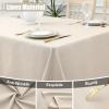 imageSmiry Rectangle Faux Linen Table Cloth Waterproof Burlap Fabric Tablecloth Washable Decorative Farmhouse Table Covers for Kitchen Dining Parties 52x70 Amber BronzeBeige