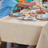 imageSmiry Rectangle Faux Linen Table Cloth Waterproof Burlap Fabric Tablecloth Washable Decorative Farmhouse Table Covers for Kitchen Dining Parties 52x70 Amber BronzeChampagne