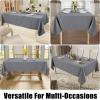 imageSmiry Rectangle Faux Linen Table Cloth Waterproof Burlap Fabric Tablecloth Washable Decorative Farmhouse Table Covers for Kitchen Dining Parties 52x70 Amber BronzeGrey