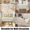imageSmiry Rectangle Faux Linen Table Cloth Waterproof Burlap Fabric Tablecloth Washable Decorative Farmhouse Table Covers for Kitchen Dining Parties 52x70 Amber BronzeBeige
