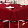 imageSmiry Rectangle Faux Linen Table Cloth Waterproof Burlap Fabric Tablecloth Washable Decorative Farmhouse Table Covers for Kitchen Dining Parties 52x70 Amber BronzeRed