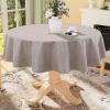 imageSmiry Rectangle Faux Linen Table Cloth Waterproof Burlap Fabric Tablecloth Washable Decorative Farmhouse Table Covers for Kitchen Dining Parties 52x70 Amber BronzeCoffee