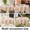 imageSmiry Rectangle Faux Linen Table Cloth Waterproof Burlap Fabric Tablecloth Washable Decorative Farmhouse Table Covers for Kitchen Dining Parties 52x70 Amber BronzeChampagne