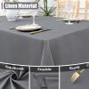 imageSmiry Rectangle Faux Linen Table Cloth Waterproof Burlap Fabric Tablecloth Washable Decorative Farmhouse Table Covers for Kitchen Dining Parties 52x70 Amber BronzeGrey