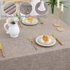 imageSmiry Rectangle Faux Linen Table Cloth Waterproof Burlap Fabric Tablecloth Washable Decorative Farmhouse Table Covers for Kitchen Dining Parties 52x70 Amber BronzeCoffee