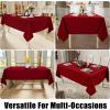 imageSmiry Rectangle Faux Linen Table Cloth Waterproof Burlap Fabric Tablecloth Washable Decorative Farmhouse Table Covers for Kitchen Dining Parties 52x70 Amber BronzeRed