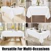 imageSmiry Rectangle Faux Linen Table Cloth Waterproof Burlap Fabric Tablecloth Washable Decorative Farmhouse Table Covers for Kitchen Dining Parties 52x70 Amber BronzeWhite