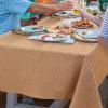 imageSmiry Rectangle Faux Linen Table Cloth Waterproof Burlap Fabric Tablecloth Washable Decorative Farmhouse Table Covers for Kitchen Dining Parties 52x70 Amber BronzeAmber Bronze