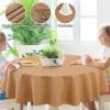 imageSmiry Rectangle Faux Linen Table Cloth Waterproof Burlap Fabric Tablecloth Washable Decorative Farmhouse Table Covers for Kitchen Dining Parties 52x70 Amber BronzeAmber Bronze