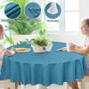 imageSmiry Rectangle Faux Linen Table Cloth Waterproof Burlap Fabric Tablecloth Washable Decorative Farmhouse Table Covers for Kitchen Dining Parties 52x70 Amber BronzeTeal