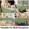 imageSmiry Rectangle Faux Linen Table Cloth Waterproof Burlap Fabric Tablecloth Washable Decorative Farmhouse Table Covers for Kitchen Dining Parties 52x70 Amber BronzeSage Green