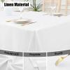 imageSmiry Rectangle Faux Linen Table Cloth Waterproof Burlap Fabric Tablecloth Washable Decorative Farmhouse Table Covers for Kitchen Dining Parties 52x70 Amber BronzeWhite