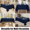 imageSmiry Rectangle Faux Linen Table Cloth Waterproof Burlap Fabric Tablecloth Washable Decorative Farmhouse Table Covers for Kitchen Dining Parties 52x70 Amber BronzeNavy
