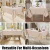 imageSmiry Rectangle Faux Linen Table Cloth Waterproof Burlap Fabric Tablecloth Washable Decorative Farmhouse Table Covers for Kitchen Dining Parties 52x70 Amber BronzeLinen