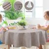 imageSmiry Rectangle Faux Linen Table Cloth Waterproof Burlap Fabric Tablecloth Washable Decorative Farmhouse Table Covers for Kitchen Dining Parties 52x70 Amber BronzeCoffee
