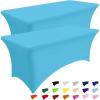 imageSmiry 2 Pack Spandex Table Cloth 6FT Elastic Fitted Stretch Tablecloths for Rectangle Tables Washable Table Cover for Outdoor Wedding Banquet ampamp Parties Navy 72Lx30Wx30H InchBlue Mist