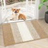 imageSmiry Dog Door Mat for Muddy Paws Absorbs Moisture and Dirt LowProfile Entryway Mat with NonSlip Backing Entry Indoor Outdoor Doormat for Inside Floor 30x20 Inches BlackBeige