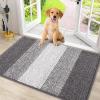 imageSmiry Dog Door Mat for Muddy Paws Absorbs Moisture and Dirt LowProfile Entryway Mat with NonSlip Backing Entry Indoor Outdoor Doormat for Inside Floor 30x20 Inches BlackLight Grey