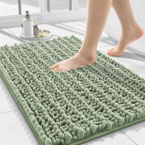 imageSmiry Bathroom Rugs Mat 30x20 Extra Soft Absorbent Chenille Bath Rugs Non Slip Rubber Backing Machine Washable Quick Dry Bath Mats for Bathroom Floor Tub Shower Home Decor Accessories GreySage Green