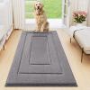 imageSmiry Dog Door Mat for Muddy Paws Indoor Entrance Absorbs Moisture and Dirt LowProfile Washable Front Door Mat for Floor Home Entryway 30x20 Inches GreyGrey