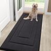 imageSmiry Dog Door Mat for Muddy Paws Indoor Entrance Absorbs Moisture and Dirt LowProfile Washable Front Door Mat for Floor Home Entryway 30x20 Inches GreyDark Grey