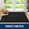 imageSmiry Dog Door Mat for Muddy Paws Indoor Entrance Absorbs Moisture and Dirt LowProfile Washable Front Door Mat for Floor Home Entryway 30x20 Inches GreyBlack