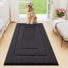 imageSmiry Dog Door Mat for Muddy Paws Indoor Entrance Absorbs Moisture and Dirt LowProfile Washable Front Door Mat for Floor Home Entryway 30x20 Inches GreyDark Grey