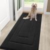 imageSmiry Dog Door Mat for Muddy Paws Indoor Entrance Absorbs Moisture and Dirt LowProfile Washable Front Door Mat for Floor Home Entryway 30x20 Inches GreyBlack