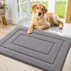 imageSmiry Dog Door Mat for Muddy Paws Indoor Entrance Absorbs Moisture and Dirt LowProfile Washable Front Door Mat for Floor Home Entryway 30x20 Inches GreyGrey