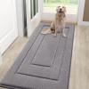 imageSmiry Dog Door Mat for Muddy Paws Indoor Entrance Absorbs Moisture and Dirt LowProfile Washable Front Door Mat for Floor Home Entryway 30x20 Inches GreyGrey