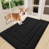 imageSmiry Dog Door Mat for Muddy Paws Indoor Entrance Absorbs Moisture and Dirt LowProfile Washable Front Door Mat for Floor Home Entryway 30x20 Inches GreyBlack