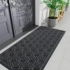 imageSmiry Front Door Mat Outside Entrance Heavy Duty Natural Rubber Doormat Trap Dirt and Moisture Easy Clean Low Profile Patio Porch Welcome Floor Mats for Entry 295x17 Inch Navy BlueGrey