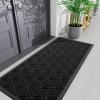 imageSmiry Front Door Mat Outside Entrance Heavy Duty Natural Rubber Doormat Trap Dirt and Moisture Easy Clean Low Profile Patio Porch Welcome Floor Mats for Entry 295x17 Inch Navy BlueBlack