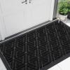 imageSmiry Front Door Mat Outside Entrance Heavy Duty Natural Rubber Doormat Trap Dirt and Moisture Easy Clean Low Profile Patio Porch Welcome Floor Mats for Entry 295x17 Inch Navy BlueBlack